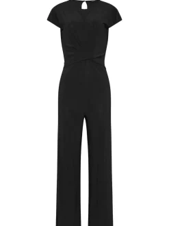Long Tall Sally Black Twist Front ITY Jumpsuit Hot