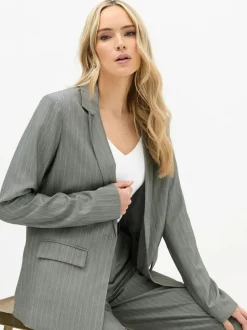 Long Tall Sally Grey Pinstripe Blazer Online