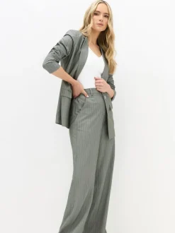 Long Tall Sally Grey Pinstripe Blazer Online