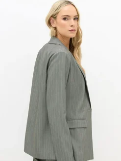 Long Tall Sally Grey Pinstripe Blazer Online