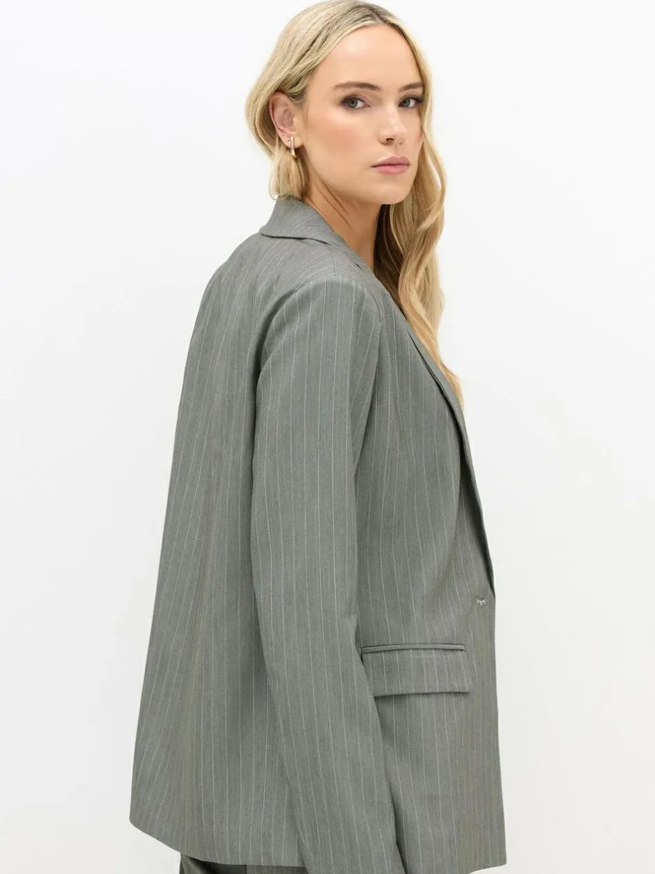 Long Tall Sally Grey Pinstripe Blazer Online