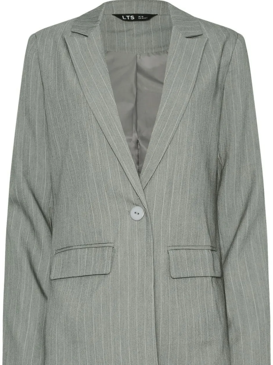 Long Tall Sally Grey Pinstripe Blazer Online