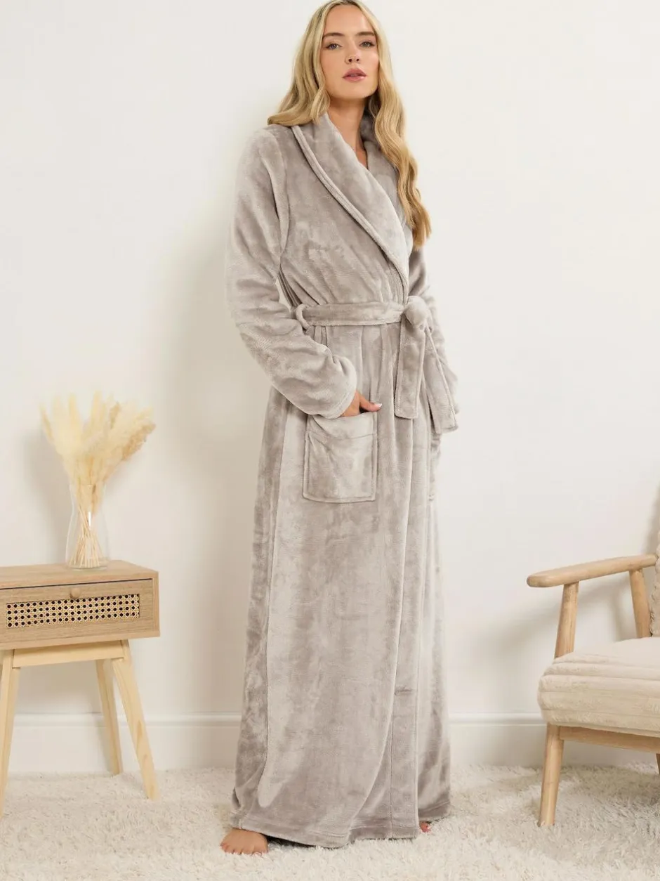 Long Tall Sally Super Luxe Shawl Maxi Robe Natural Sale