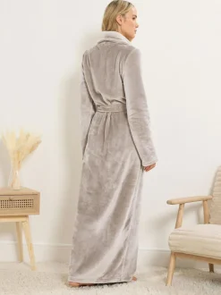 Long Tall Sally Super Luxe Shawl Maxi Robe Natural Sale