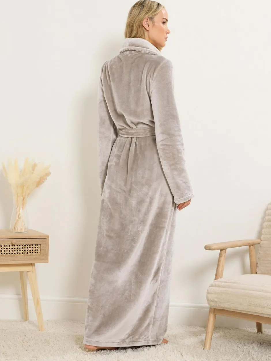 Long Tall Sally Super Luxe Shawl Maxi Robe Natural Sale