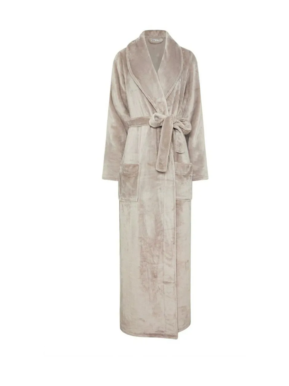 Long Tall Sally Super Luxe Shawl Maxi Robe Natural Sale