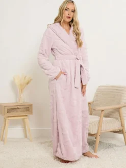 Long Tall Sally Hooded Maxi Robe Pink