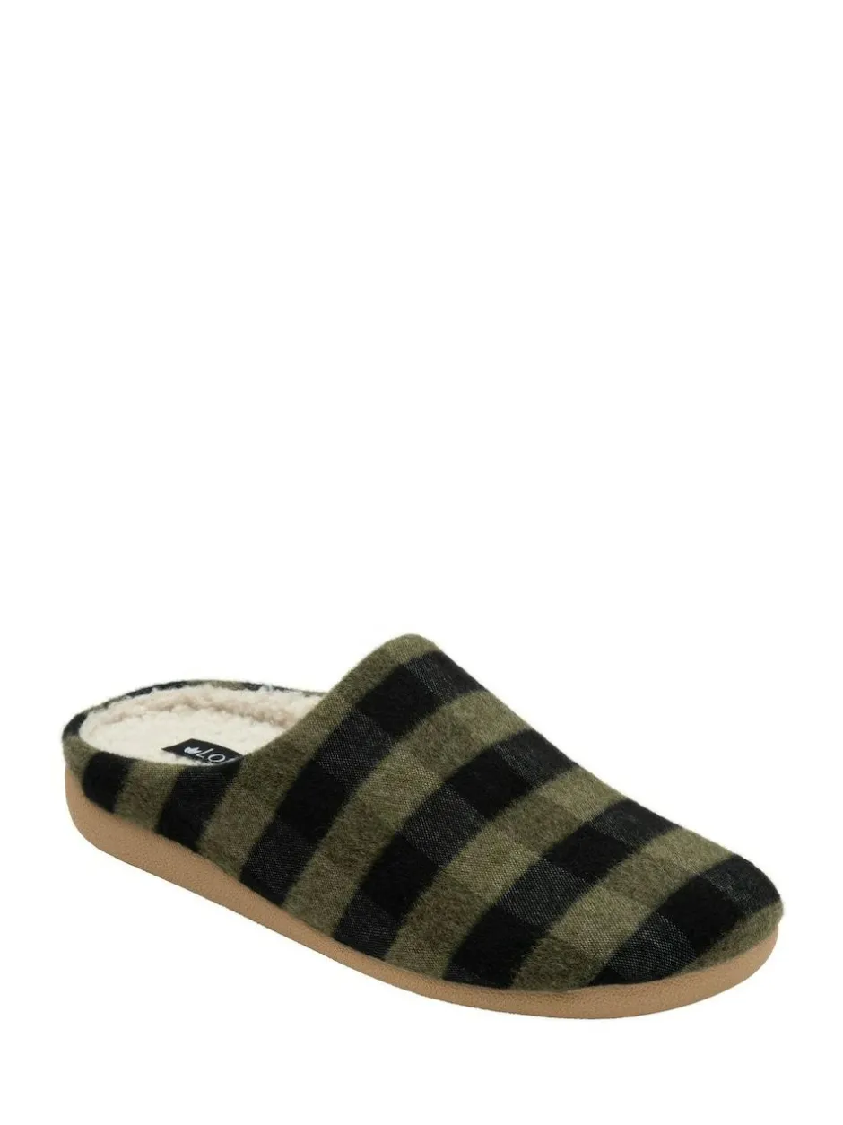 Lotus Green Textile Mule Slippers Hot