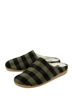 Lotus Green Textile Mule Slippers Hot