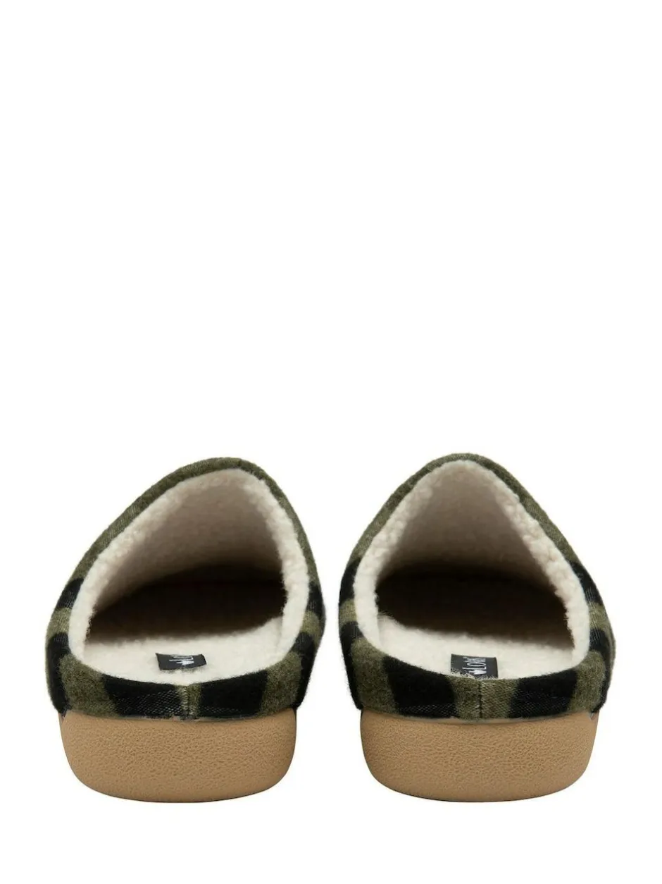 Lotus Green Textile Mule Slippers Hot