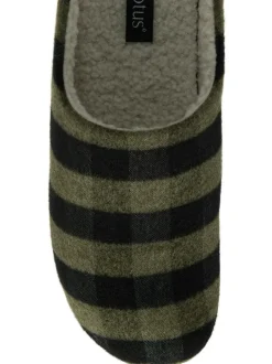 Lotus Green Textile Mule Slippers Hot