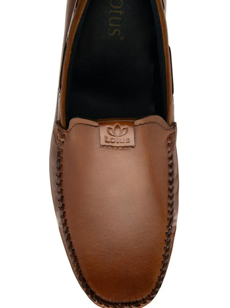 Lotus Casual Slip On Driving Shoes Light Brown Discount