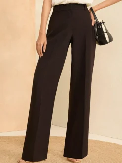 Love & Roses Petite Wide Leg Trousers Black Black Hot
