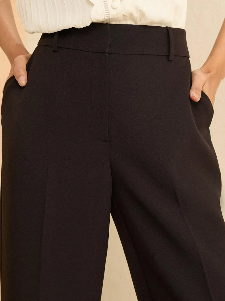 Love & Roses Petite Wide Leg Trousers Black Black Hot