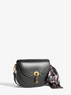 Love & Roses Saddle Cross-Body Bag Black Suedette Online