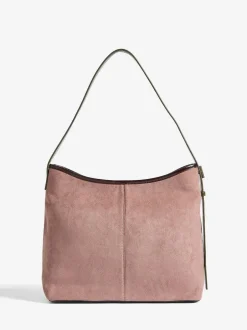 Love & Roses Woven Slouchy Tote Bag Burgundy Hot