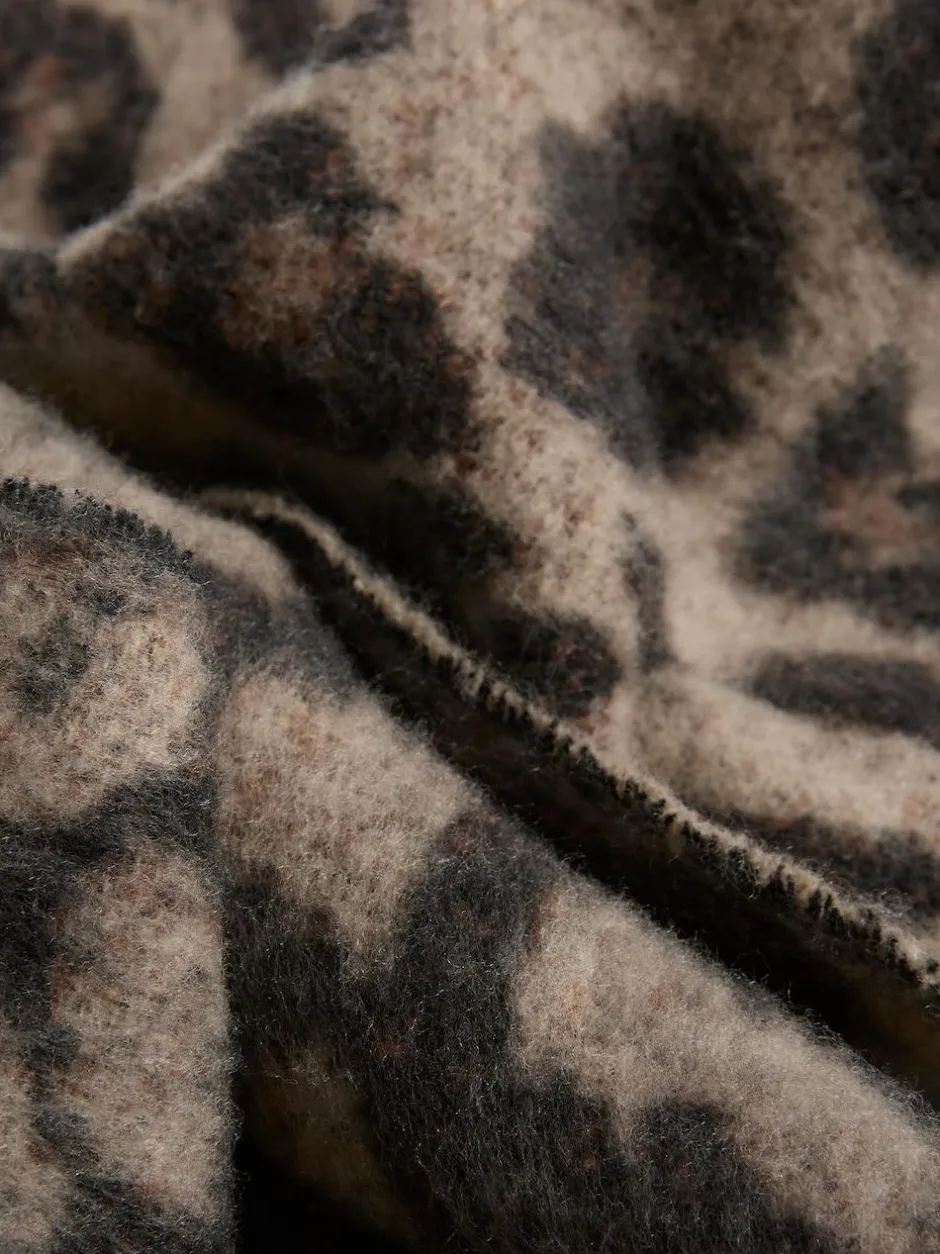 Love & Roses Dark Leopard Print Brushed Scarf Outlet