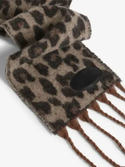 Love & Roses Dark Leopard Print Brushed Scarf Outlet