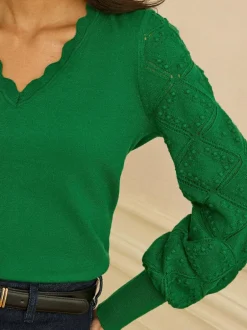 Love & Roses Jumper Emerald Green Online