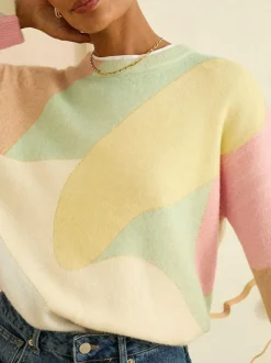 Love & Roses Multicoloured Cosy Print Knitted Jumper Outlet