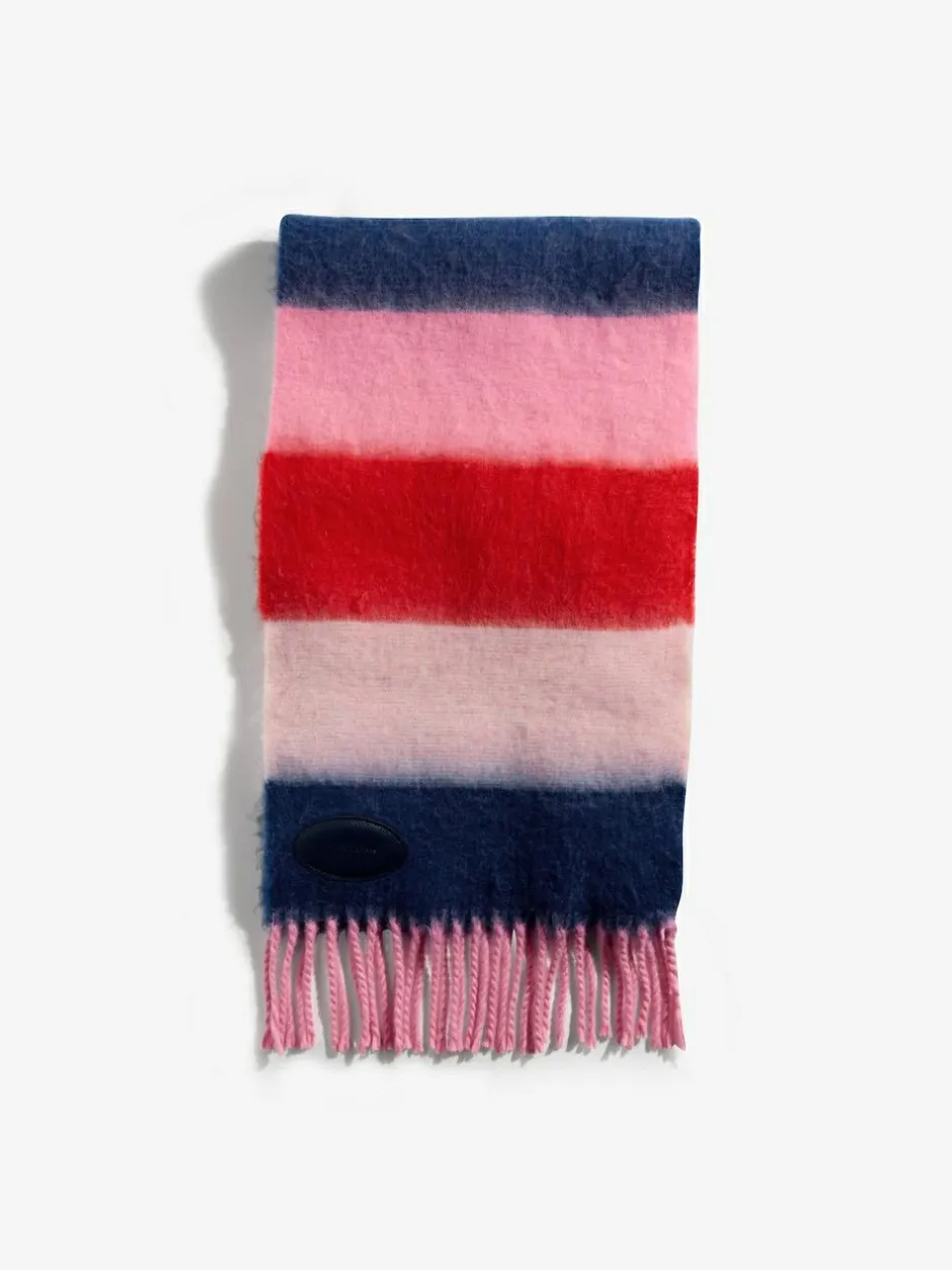 Love & Roses Pink/Blue Stripe Brushed Scarf Outlet
