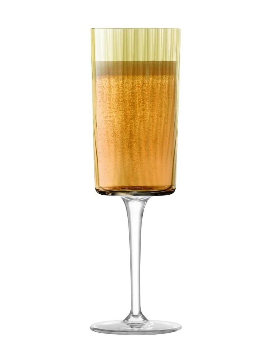 LSA International Gems Assorted Set of 210ml Champagne Flute Amber/Orange Hot
