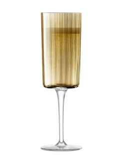LSA International Gems Assorted Set of 210ml Champagne Flute Amber/Orange Hot