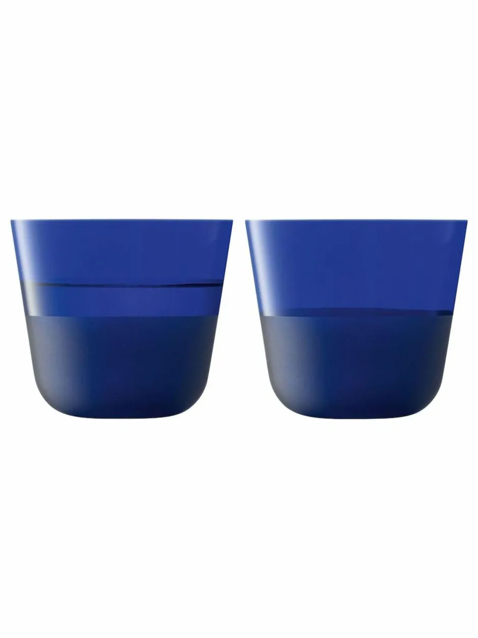 LSA International Cobalt Blue Arc Contrast Tumblers Set of 2 260ml