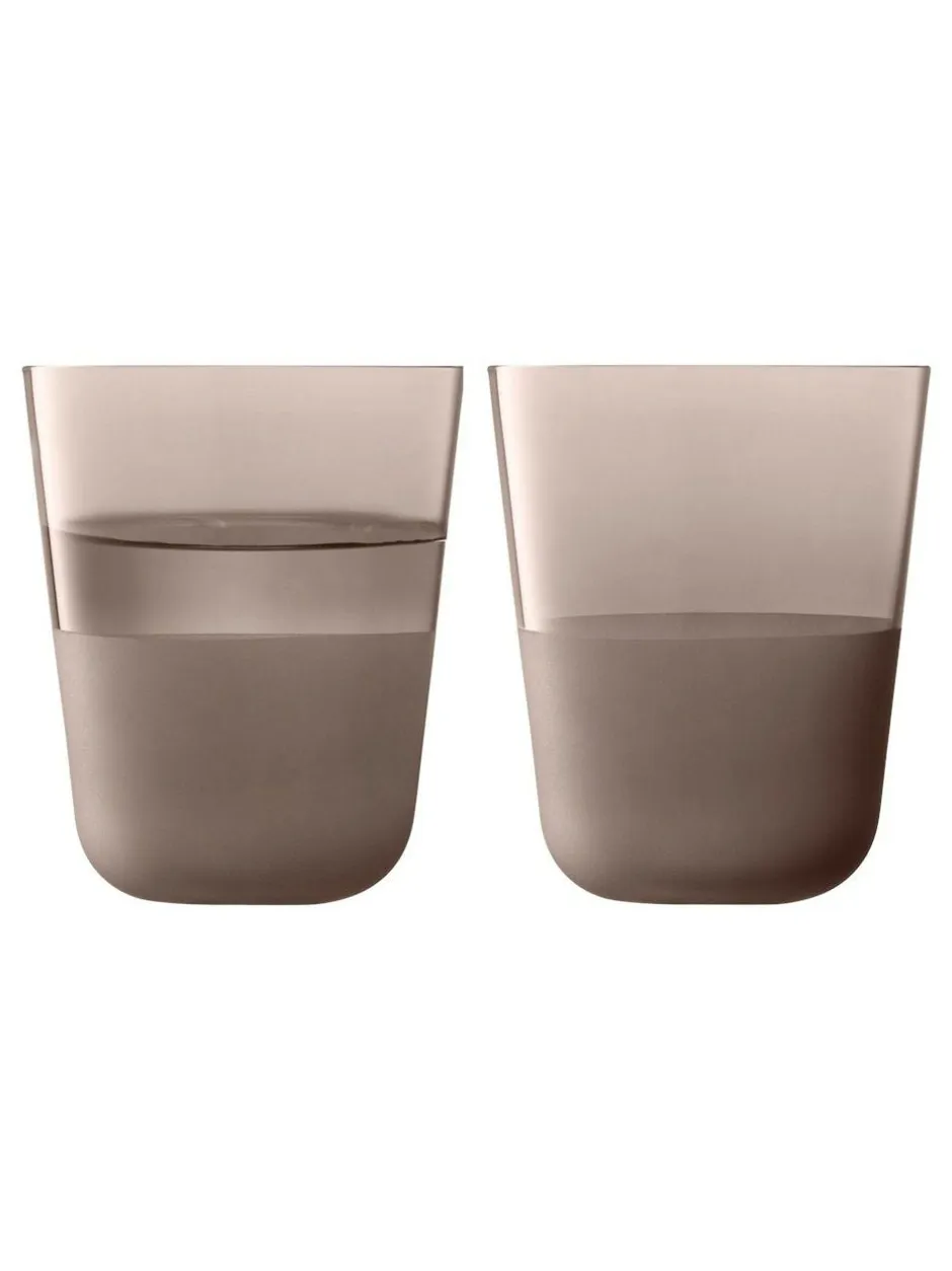 LSA International Set of 2 Arc Contrast Tumblers 380ml Earth Hot