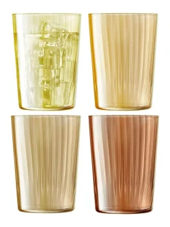 LSA International Set of 4 Gems Tumblers 560ml Assorted Amber and Orange Outlet