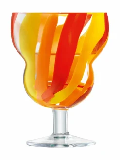 LSA International Set of 2 Folk Water Wine Glasses 230ml Orange Best