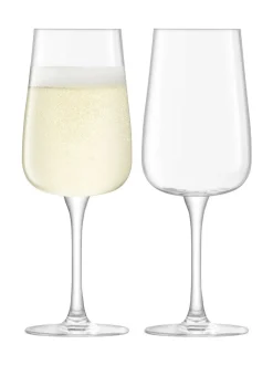 LSA International Set of 2 Clear Arc Flute Glasses 280ml Outlet
