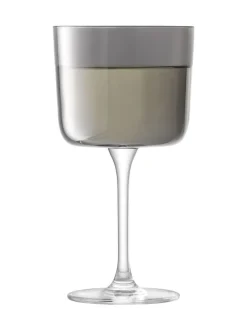 LSA International Set of 2 Grey Lunar Wine Glasses 250ml Sale