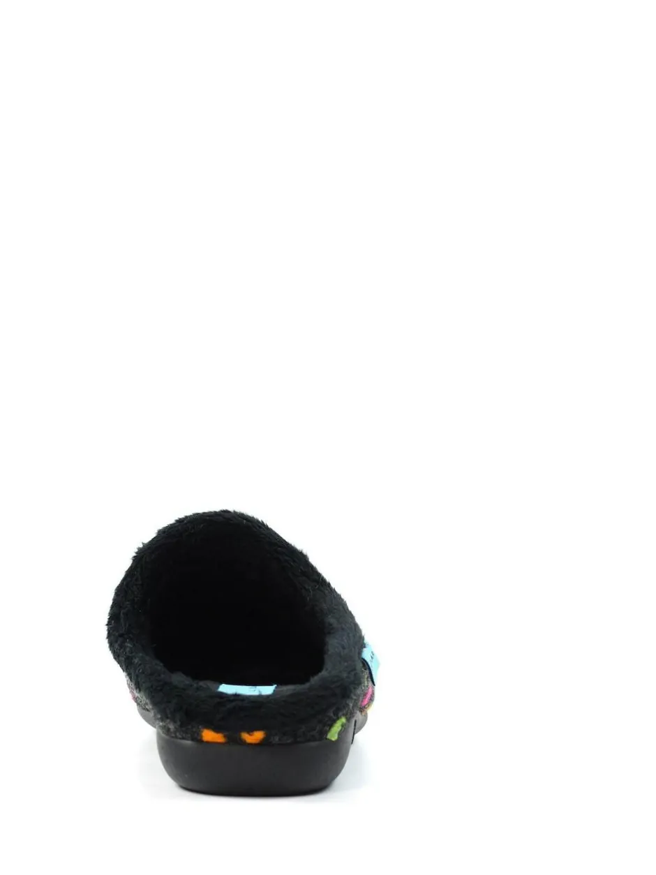 Lunar Black Peanut Polka Dot Mule Slippers Clearance