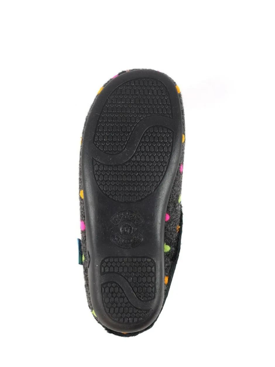 Lunar Black Peanut Polka Dot Mule Slippers Clearance