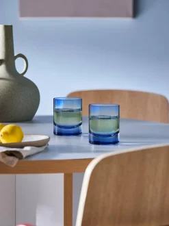 MADE.COM Blue & Green Juno Tumbler Glasses Outlet