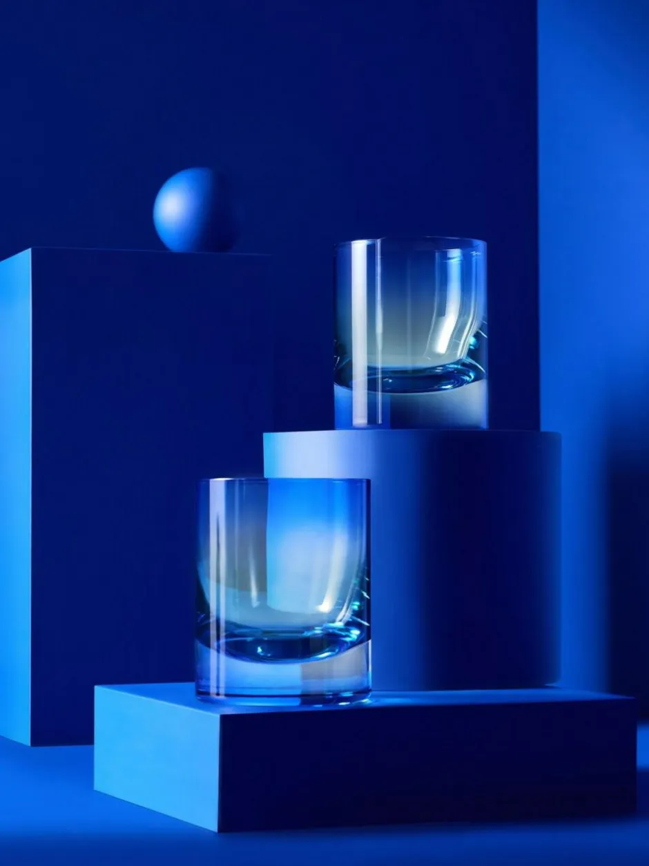 MADE.COM Blue & Green Juno Tumbler Glasses Outlet