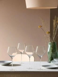 MADE.COM Clear Velma Crystal Tapered Set of 4 Red Wine Glasses Clearance