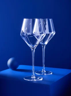 MADE.COM Clear Velma Crystal Tapered Set of 4 Red Wine Glasses Clearance