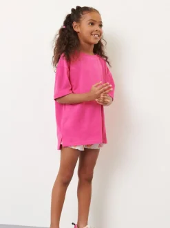 Next Oversized T-Shirt (3-16yrs) Magenta Pink New