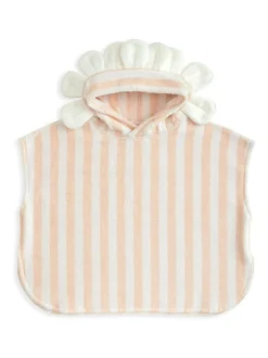 Mamas & Papas Pink Flower Petal Striped Towelling 100% Cotton Poncho Outlet