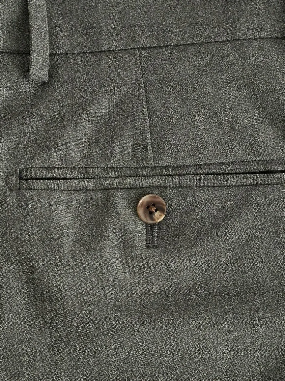 Next Slim Fit Motionflex Stretch Suit Trousers Marl Green New