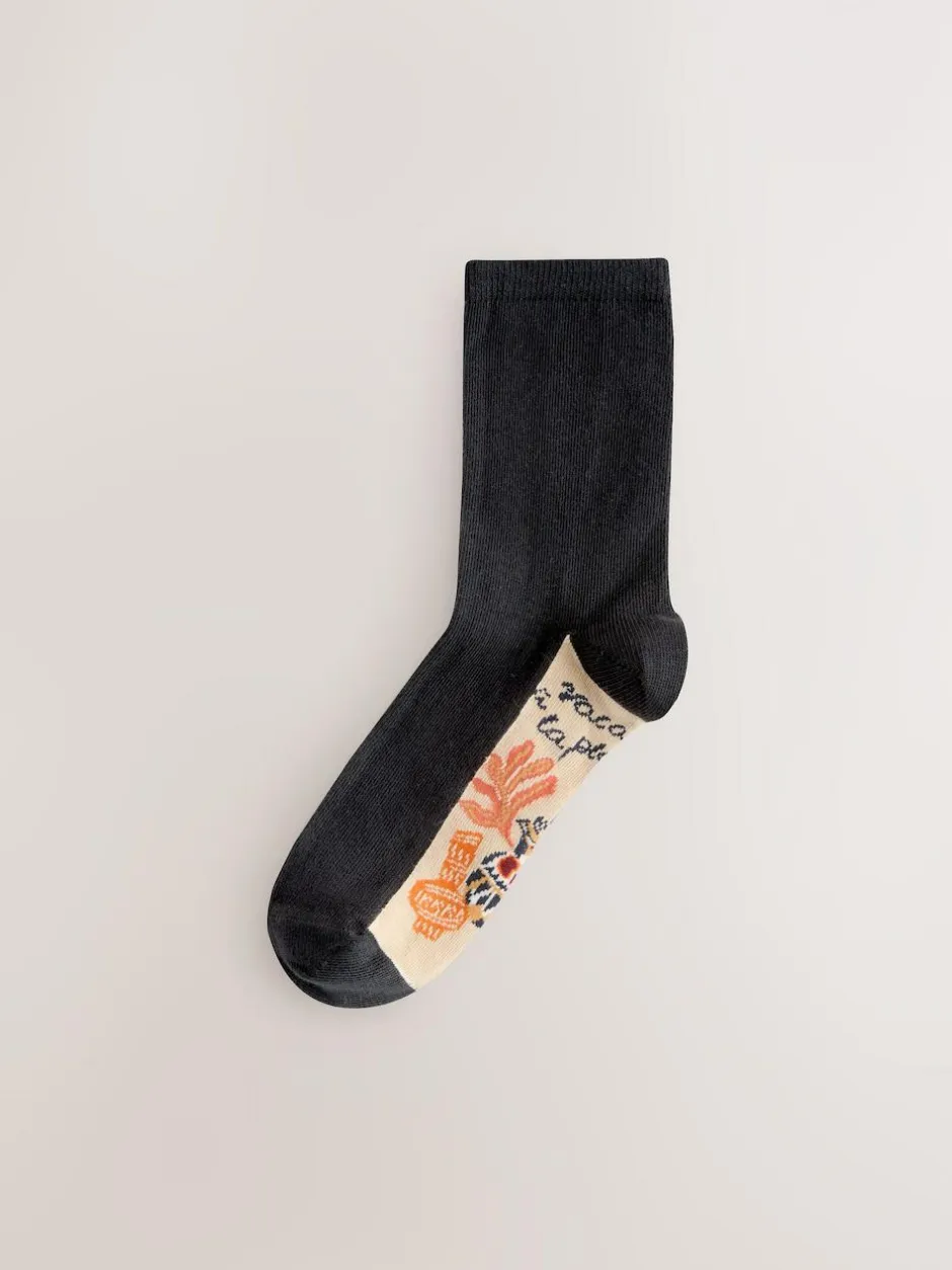 Next Marrakesh Mix Print Footbed Ankle Socks 5 Pack New