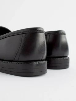 Next Standard Fit (F) Leather Tassel Loafer School Shoes Matt Black Best