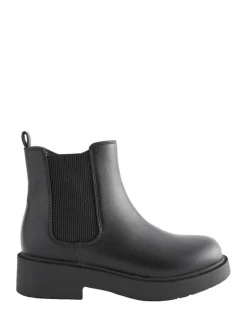 Next Wide Fit (G) Chelsea Ankle Boots Matt Black Sale