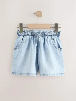 Next Mid Blue 100% Cotton Denim Shorts 2 Pack (3-16yrs) Clearance