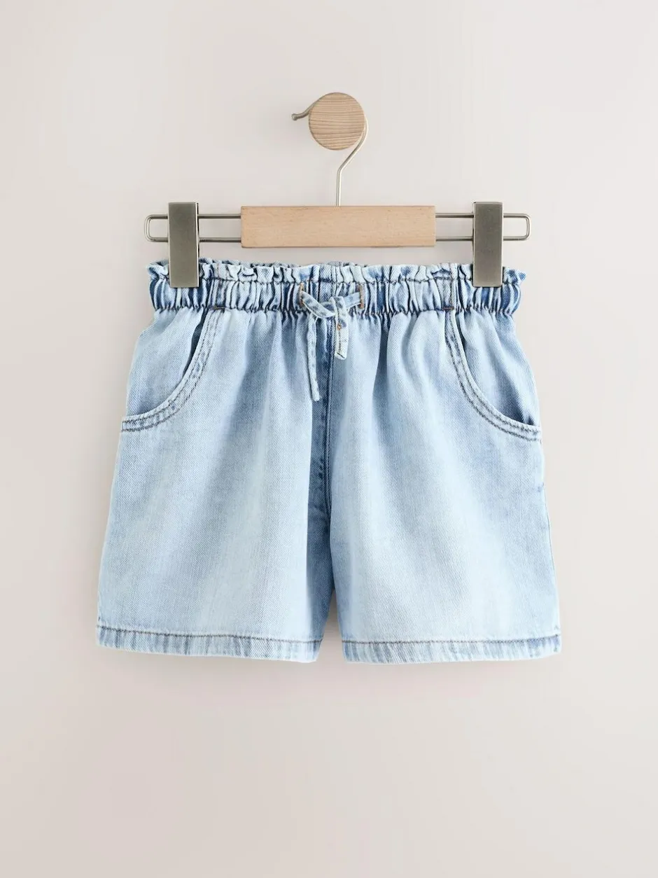 Next Mid Blue 100% Cotton Denim Shorts 2 Pack (3-16yrs) Clearance