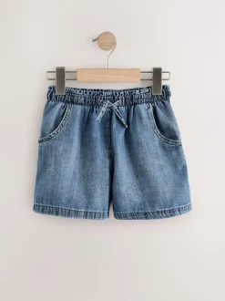 Next Mid Blue 100% Cotton Denim Shorts 2 Pack (3-16yrs) Clearance