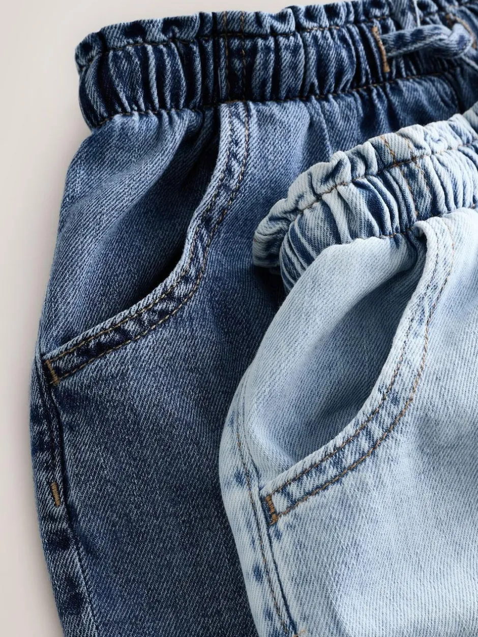 Next Mid Blue 100% Cotton Denim Shorts 2 Pack (3-16yrs) Clearance