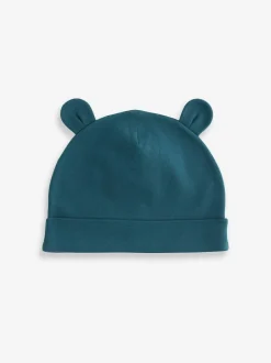 Next Mid Blue Baby 100% Cotton Beanies 3 Pack (0-18mths) Sale